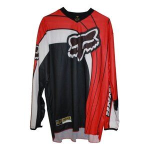 Fox Racing Jersey Shirt Mens Size Large L Red Black White 360 Motocross MTB BMX